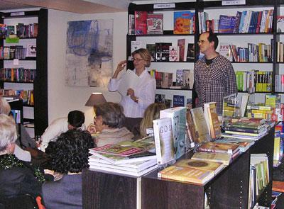 Matthew introducing Jo Ann as she is about to give a reading at BooksBooksBooks